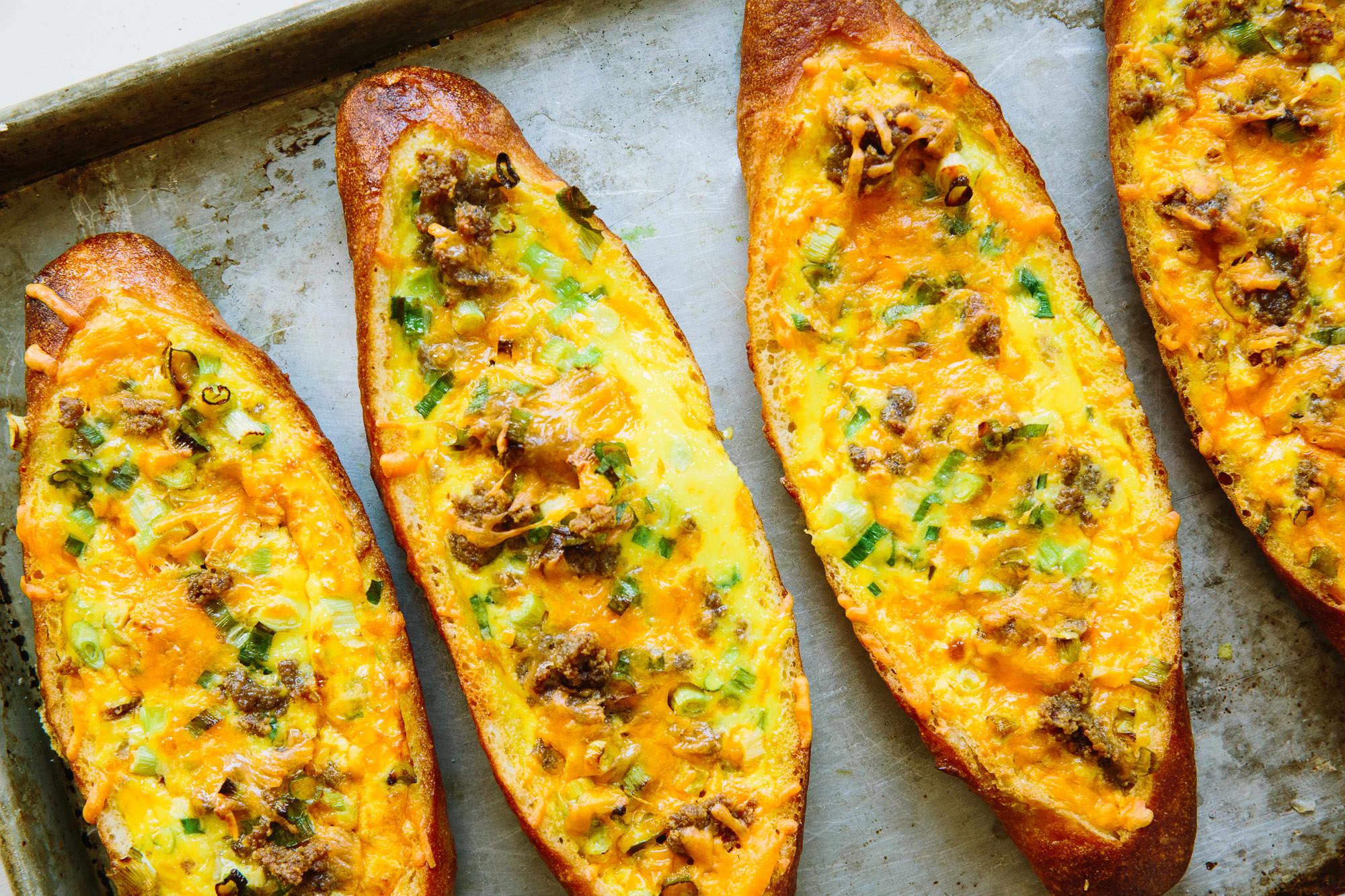 Recipe Sausage, Egg, and Cheese Bread Boats Kitchn