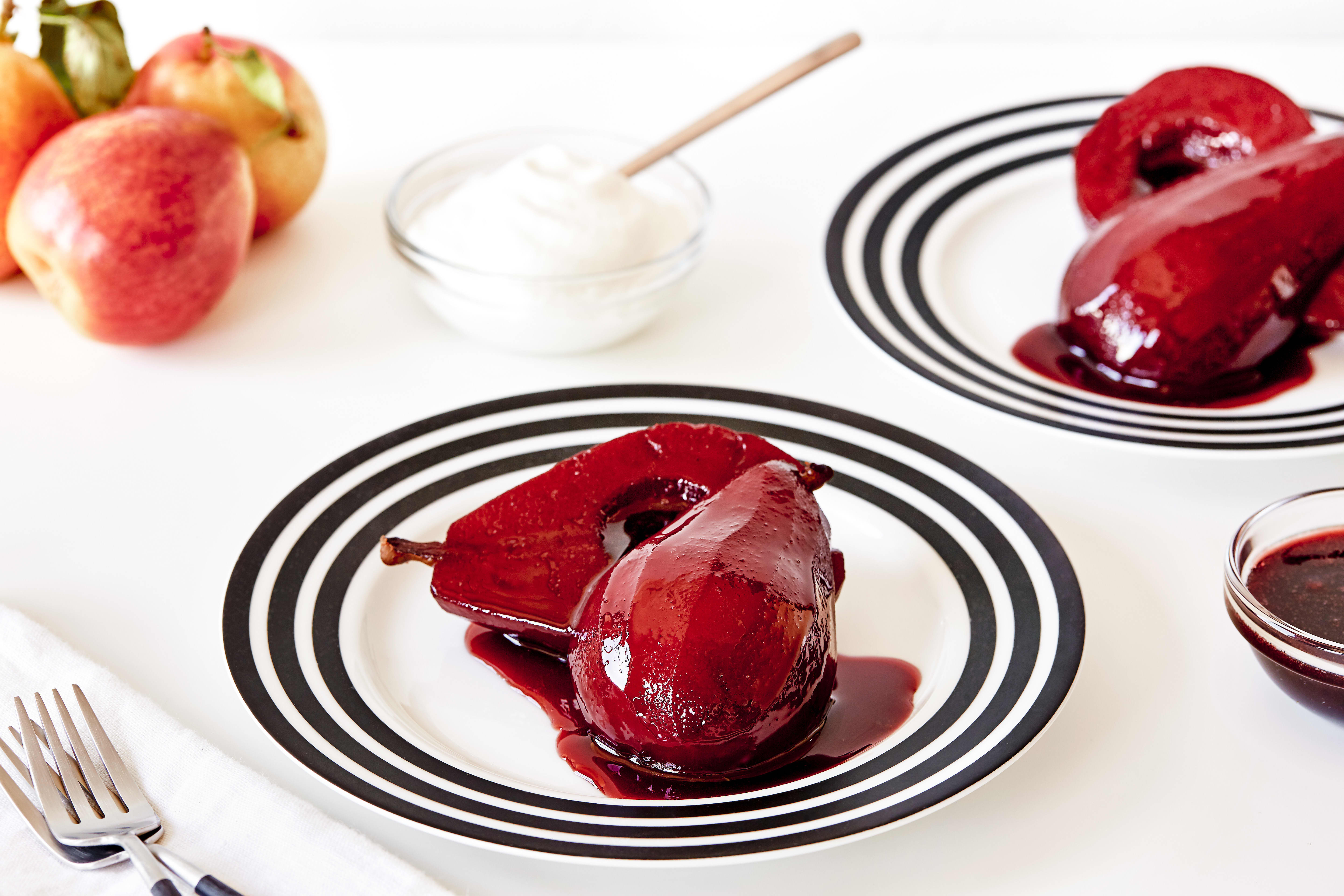 Port-and-Spice Poached Pears with Granita