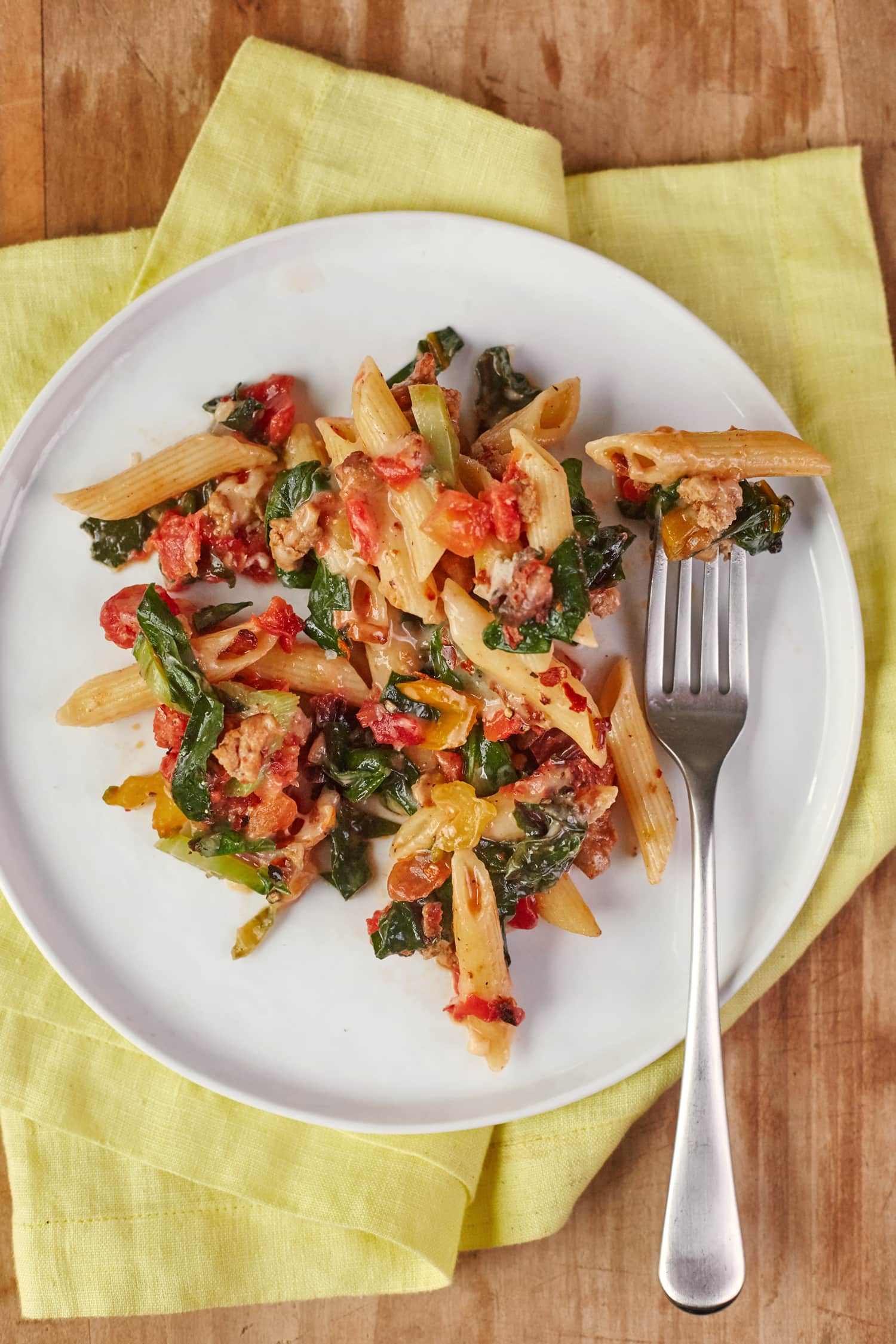 Turkey and Greens Skillet Pasta