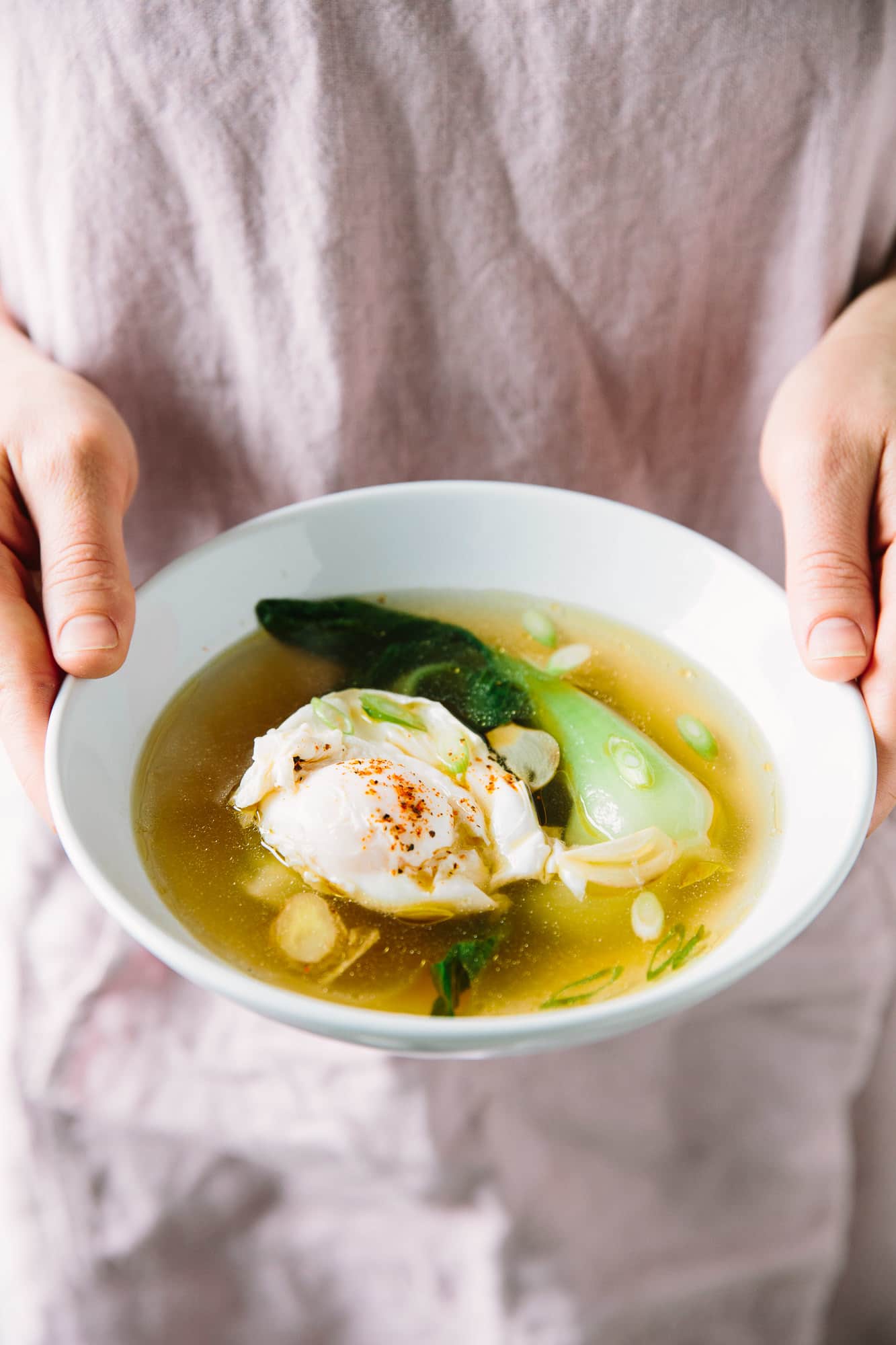 Recipe Gingery Poached Egg Soup Kitchn