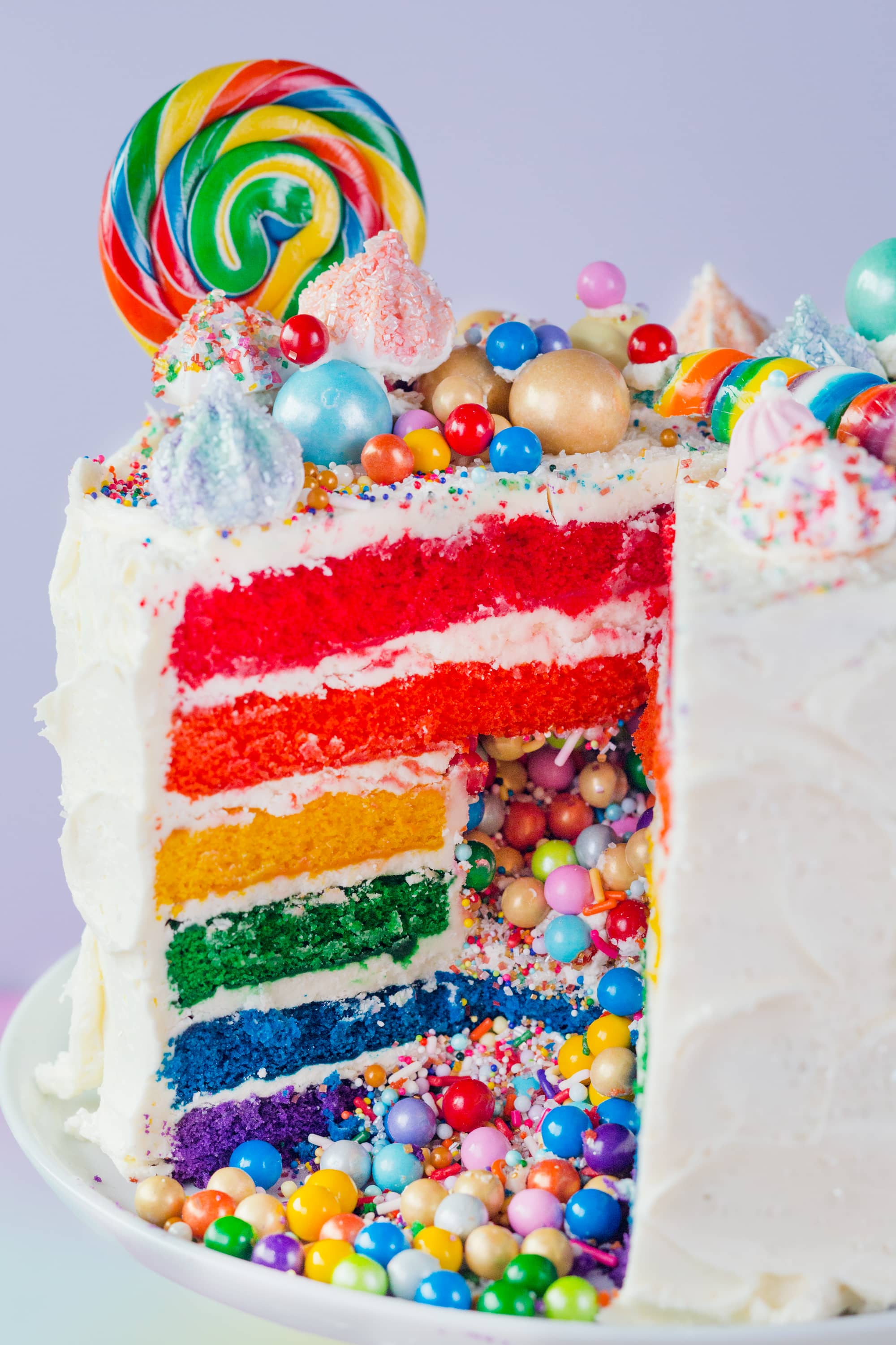 How To Make a Rainbow Layer Cake with a Candy Surprise Inside | Kitchn