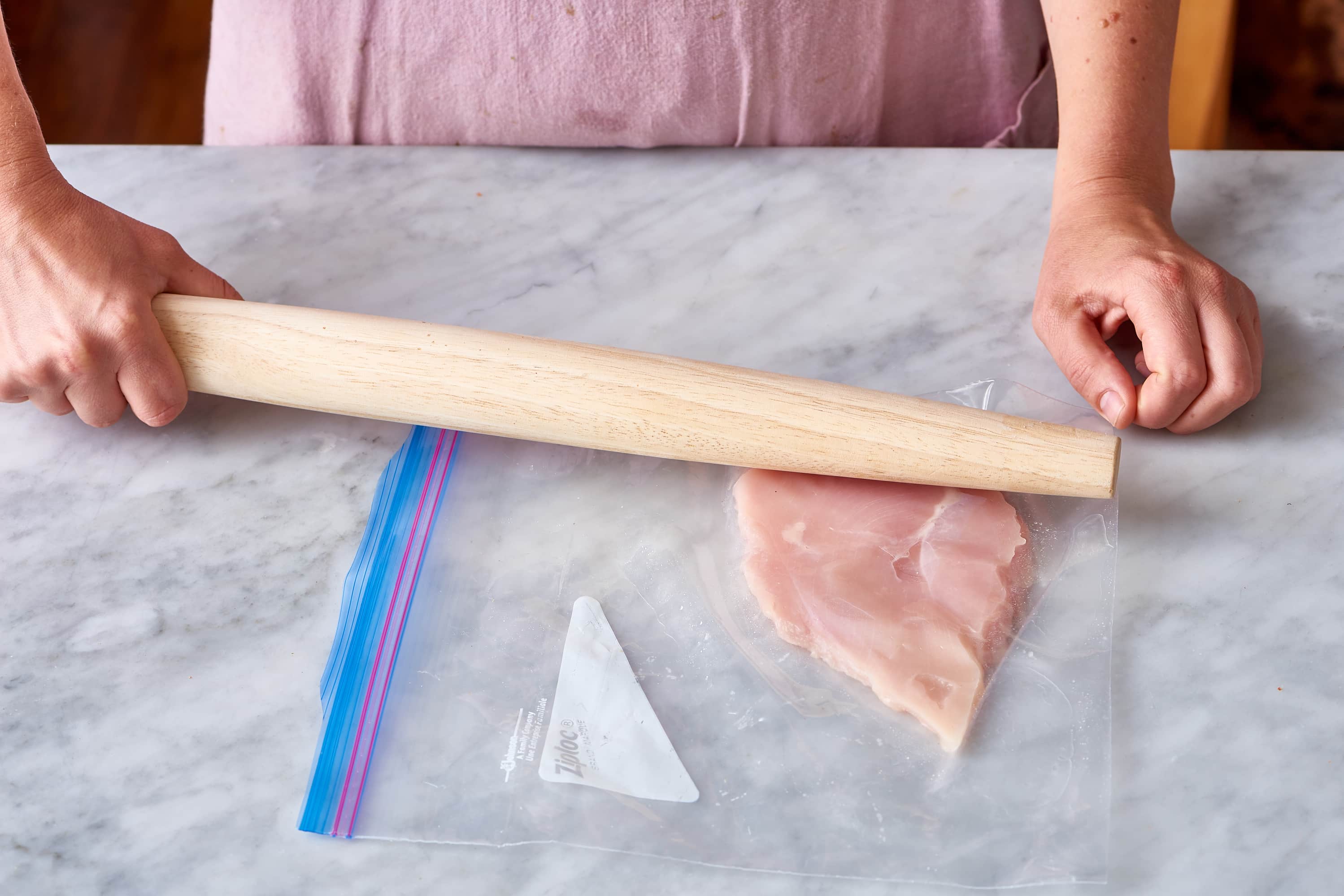 breast pounding with mallet Breast pounding with mallet