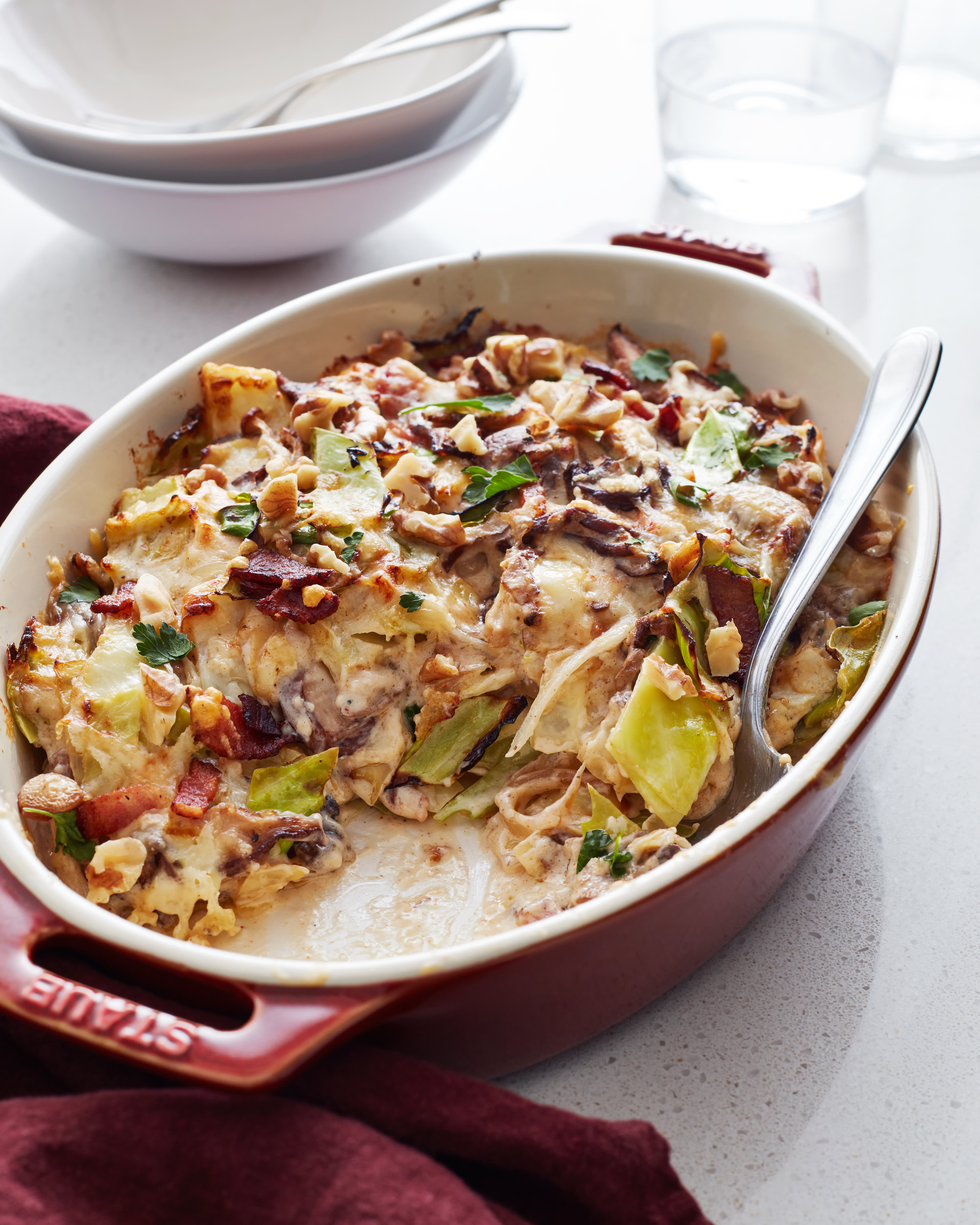 Creamy Cabbage Gratin with Bacon and Mushrooms | Kitchn