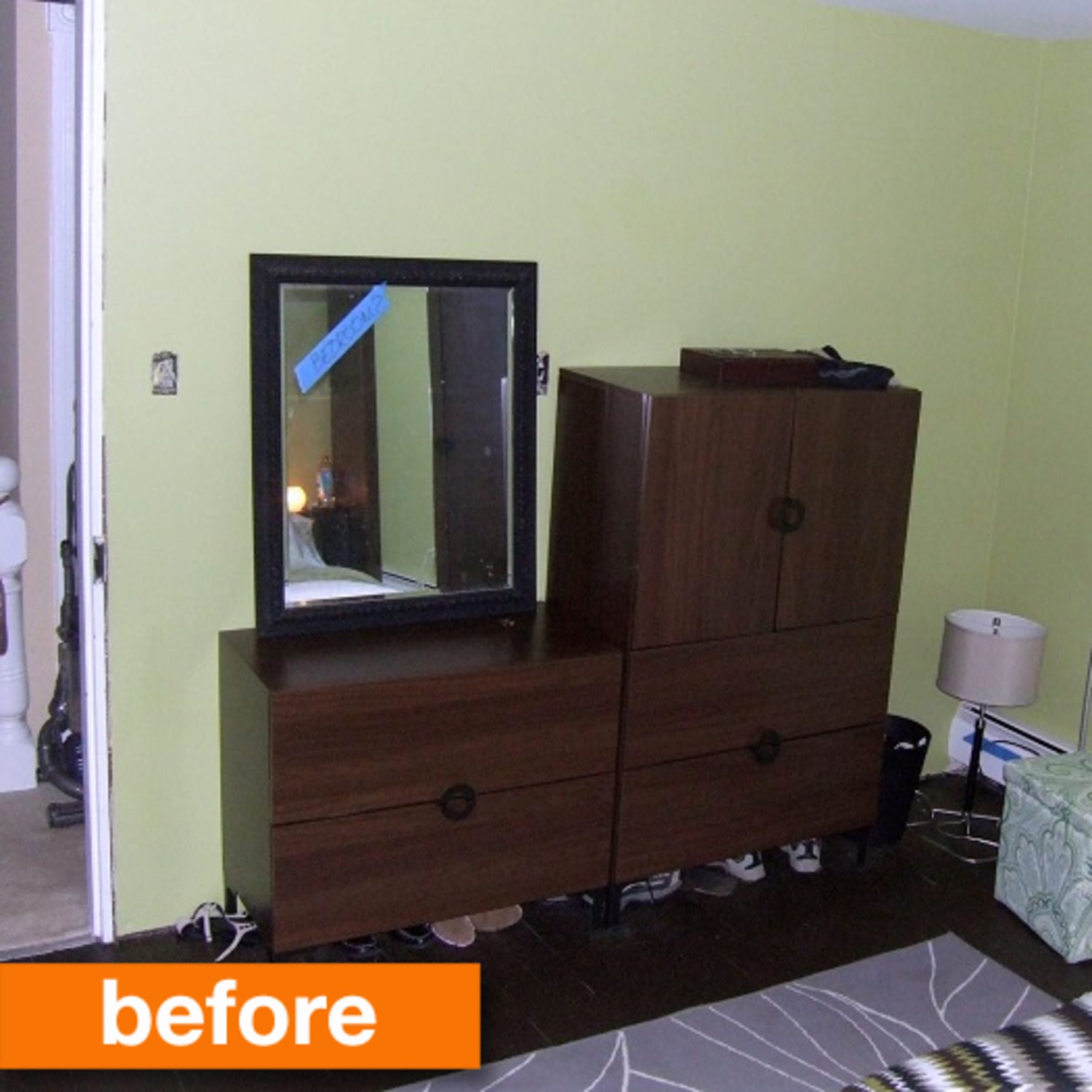 Before After A Creative Solution For A No Closet Bedroom