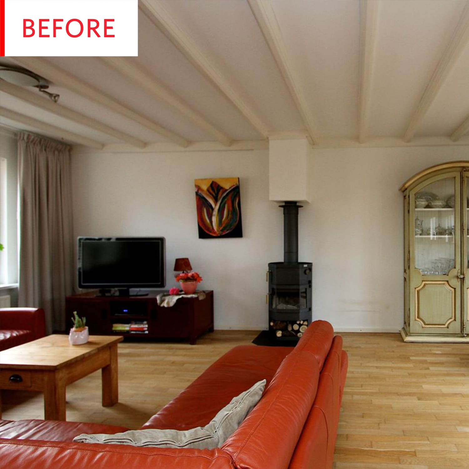 Living Room Renovation Wood Herringbone Floors Apartment