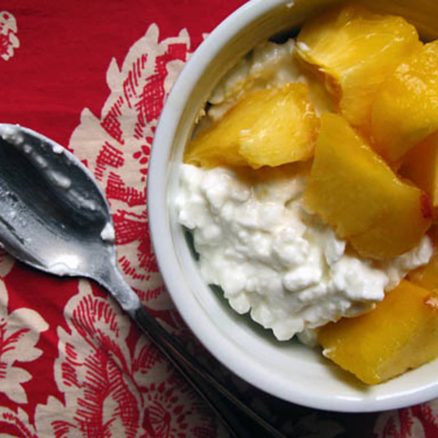 Classic Breakfast Cottage Cheese With Peaches Kitchn