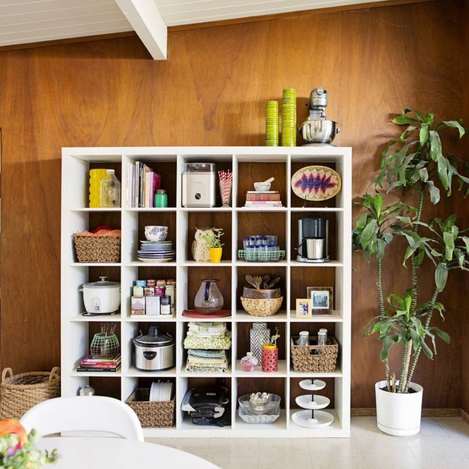 The Ikea Expedit Bookshelf Makes A Great Kitchen Cubby