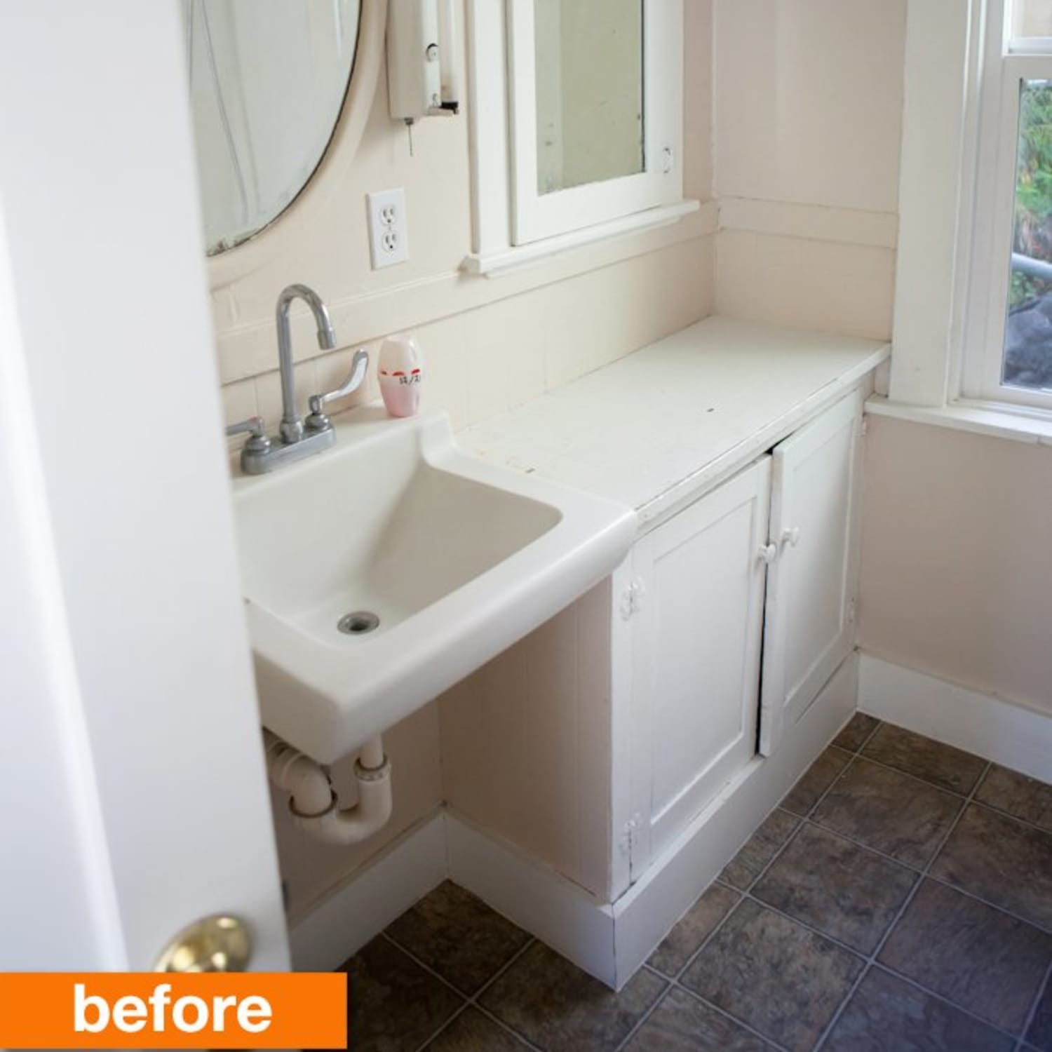 Before After Megan S Modern Mexican Tile Small Bathroom Mix Before After Megan S Modern Mexican Tile Small Bathroom Mix Apartment Therapy