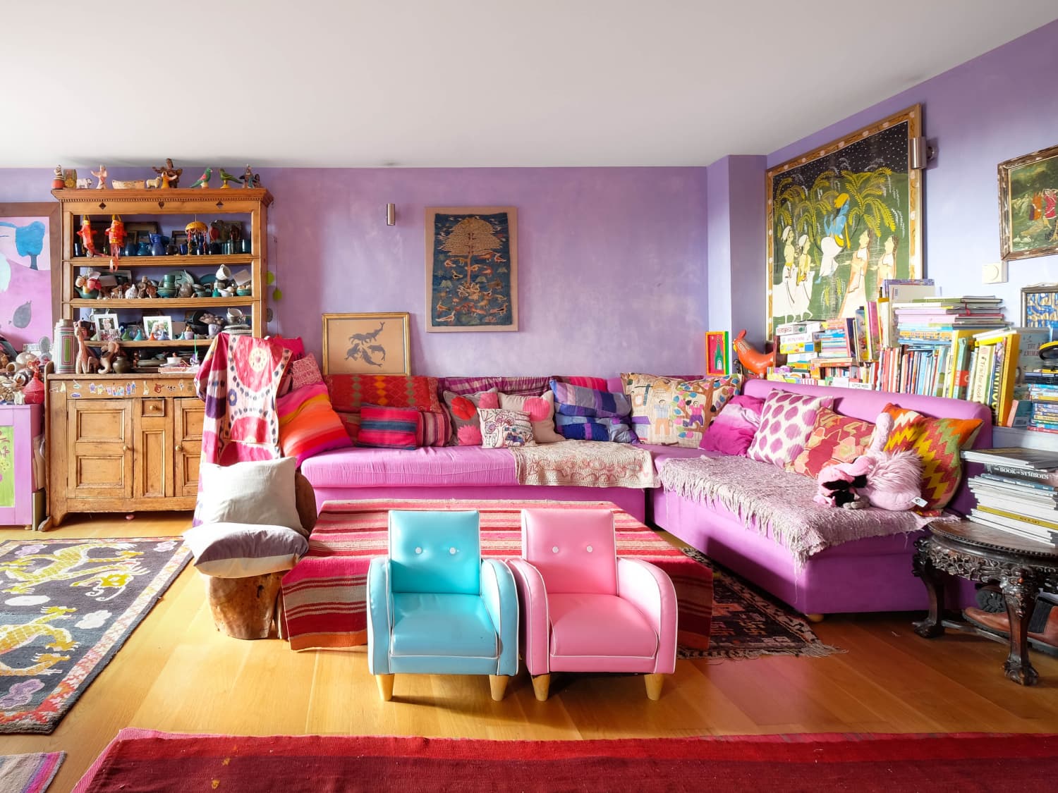 Unusual Color Combo Red And Purple Interiors Apartment Therapy