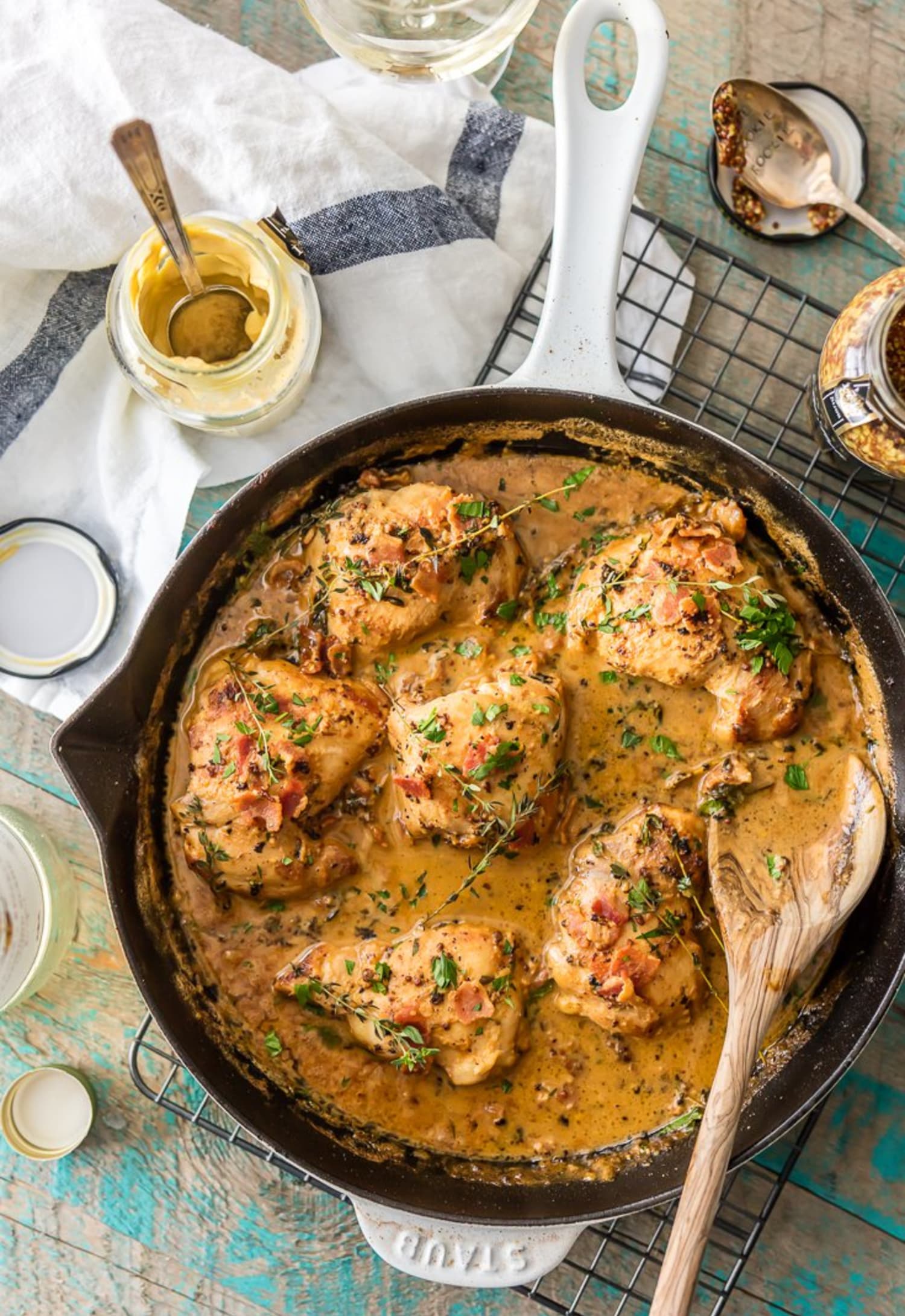 Bow Down to This One-Skillet Mustard & Bacon Chicken