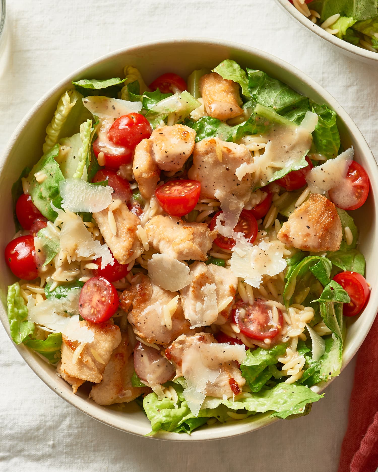 Recipe: Crispy Chicken Caesar Orzo Salad