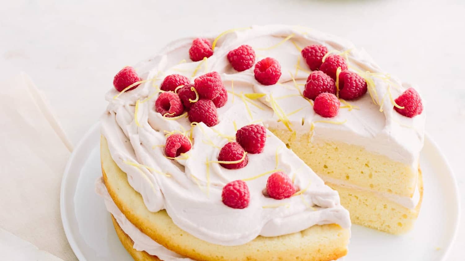 Easy Lemon Cake with Whipped Raspberry Frosting-image