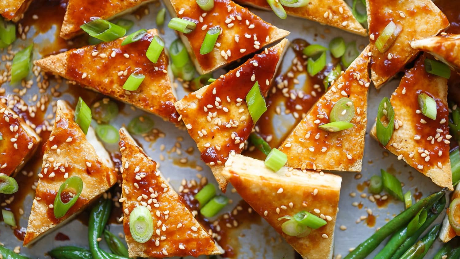 Sheet Pan Honey-Sesame Tofu and Green Beans-image