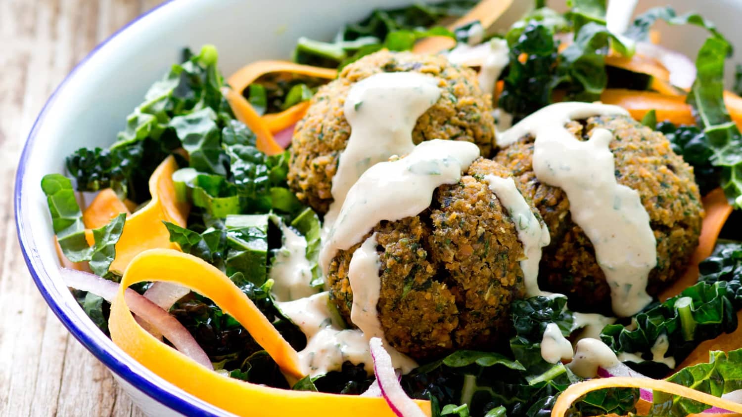 Baked Red Lentil Falafel Salad-image