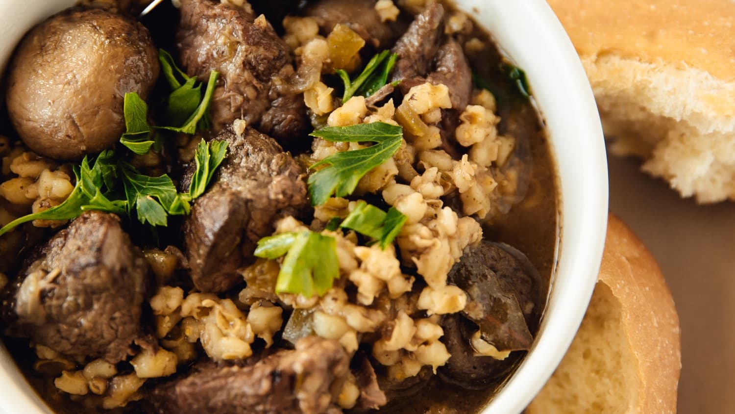Slow-Cooker Beef and Barley Stew with Mushrooms-image