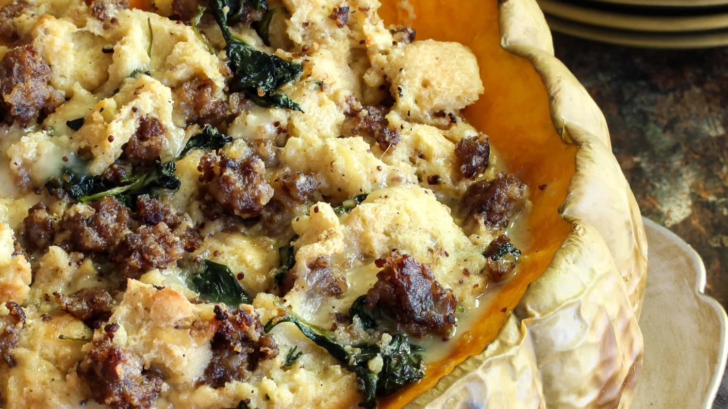 Savory Stuffed Pumpkin With Sausage And Gruyère-image