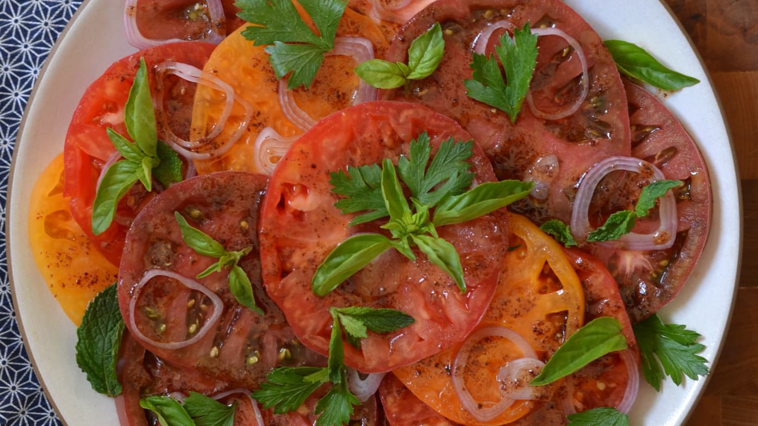 Heirloom Tomato Salad with Pomegranate-Sumac Dressing-image