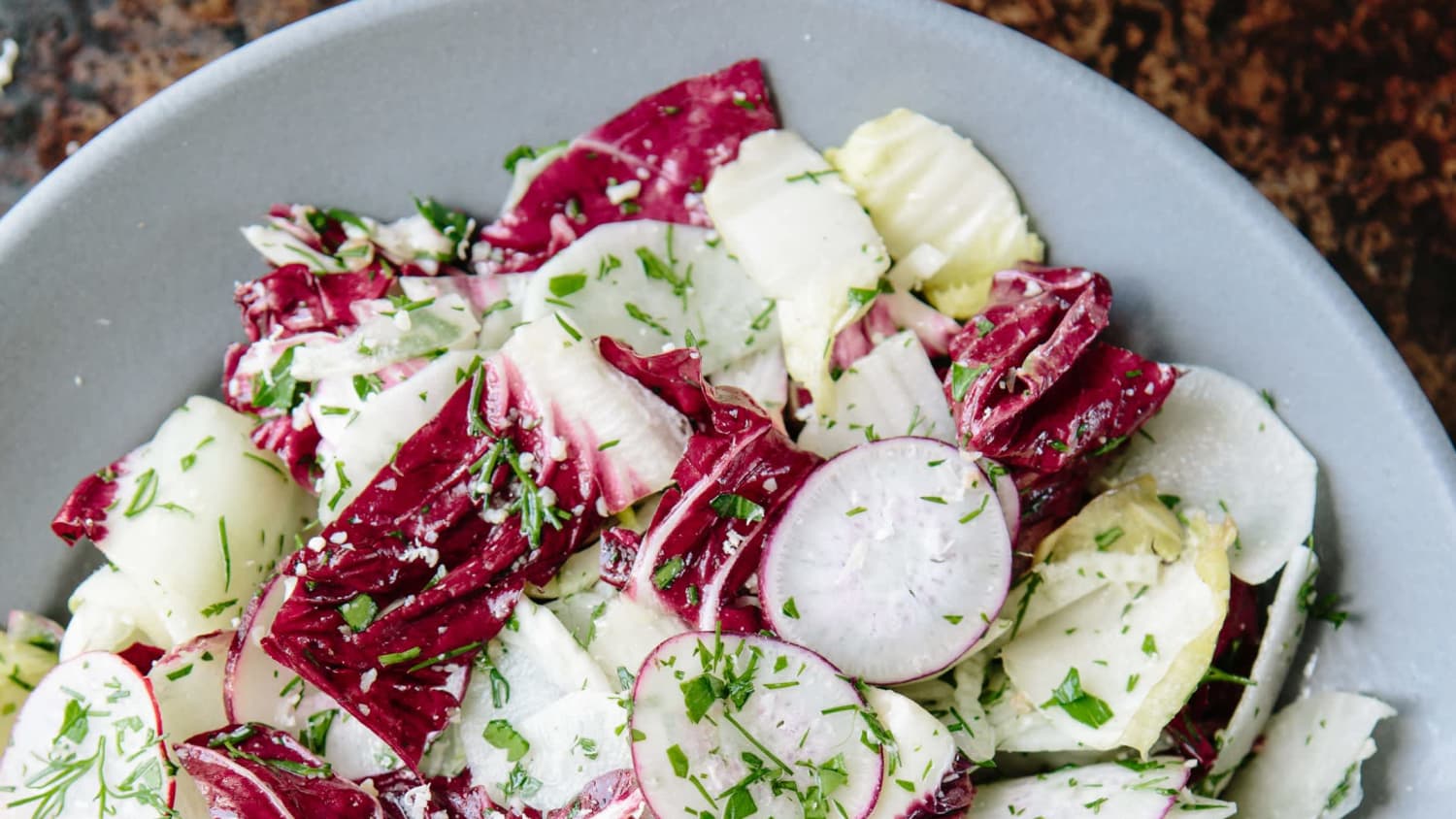 Chicory Salad with Anchovy Dressing-image