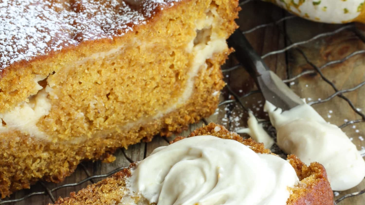 Pumpkin Bread with Cream Cheese Swirl-image