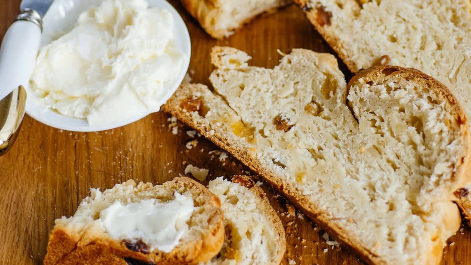 Sweet Braided Czech Bread with Almonds & Raisins-image