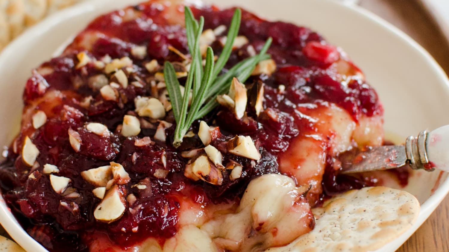 Baked Brie with Cranberry Sauce-image
