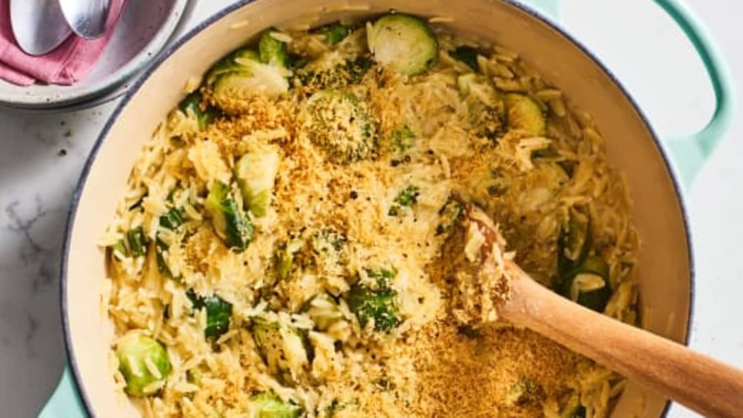 One-Pot Parmesan Brussels Sprouts Orzo-image
