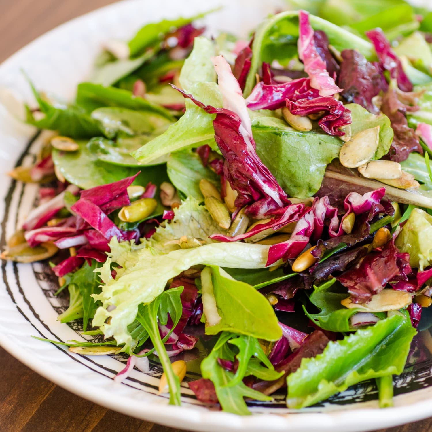 Quick Side Dish Recipe Lemony Green Salad With Radicchio