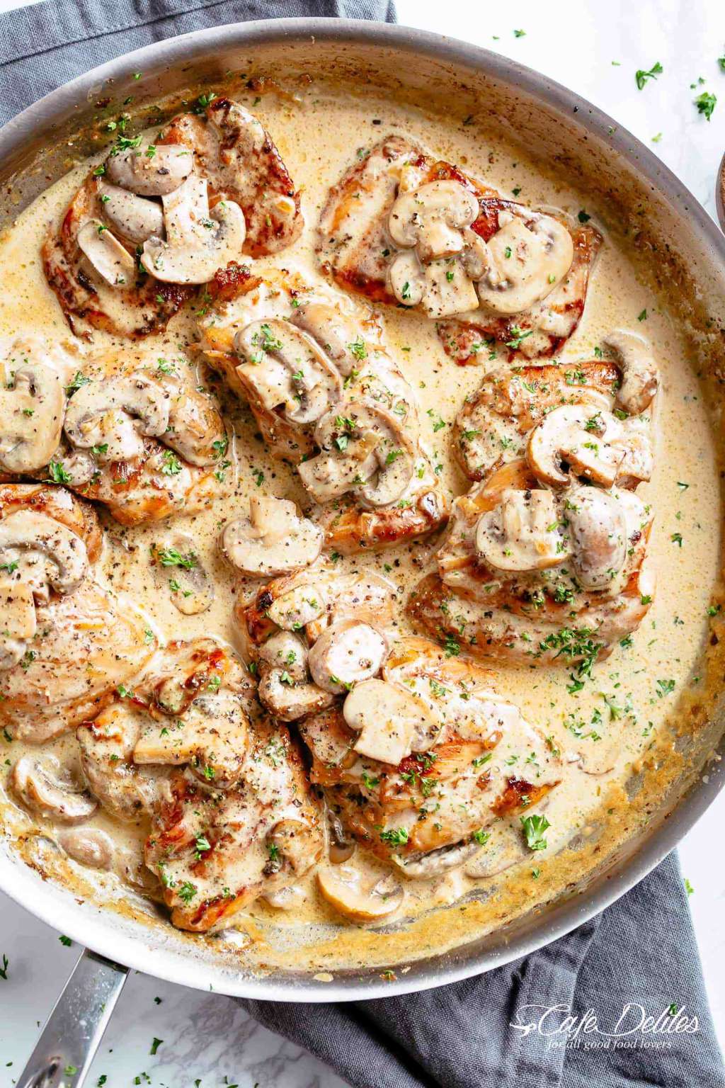 Creamy Garlic Mushroom Chicken Thighs - Cafe Delites | Kitchn
