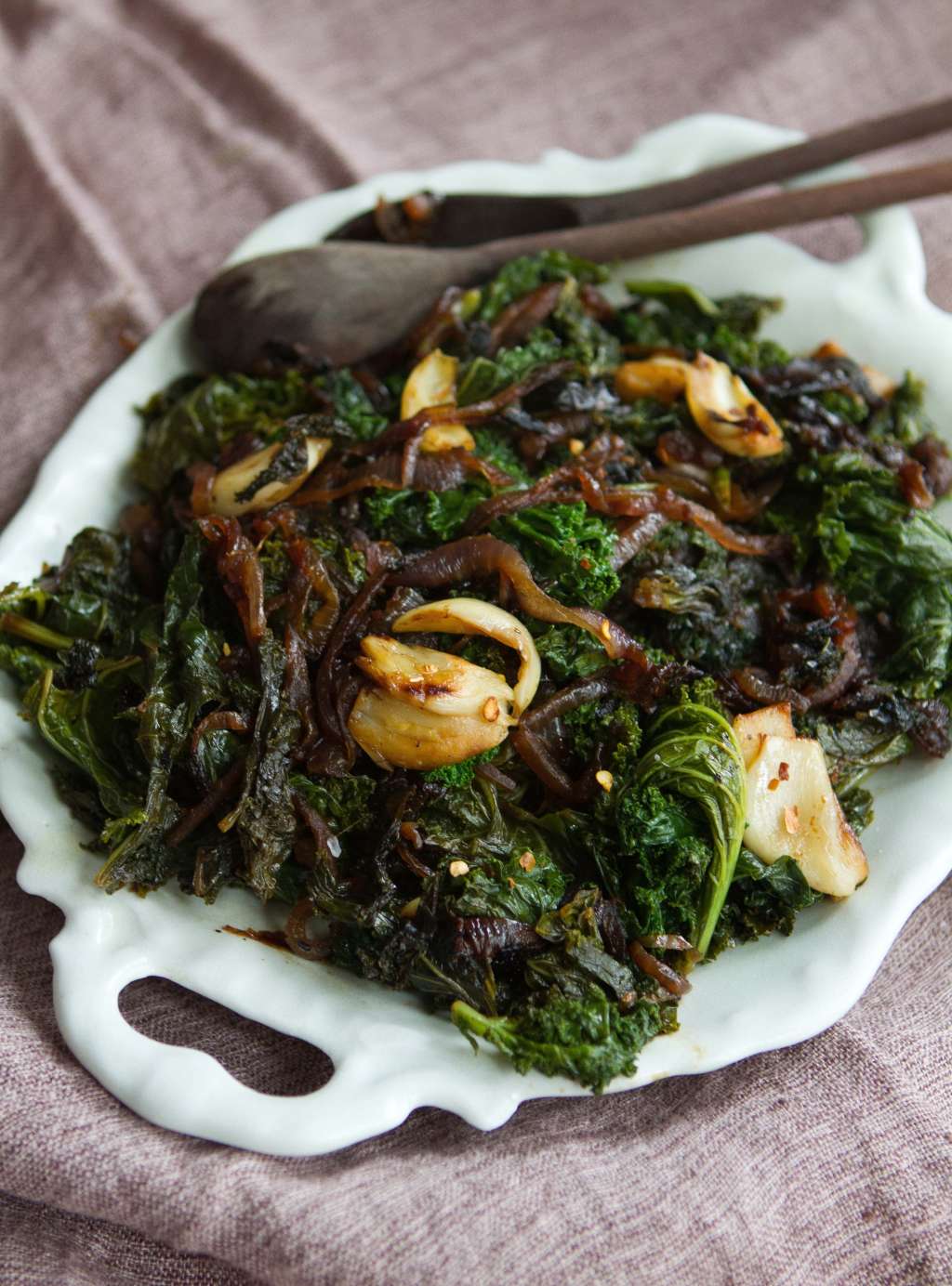 Recipe SlowCooked Kale with Smashed Garlic & Red Onions Kitchn