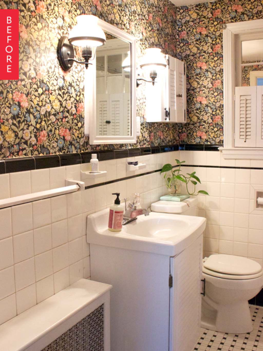 Before & After: Back to Black & White Bathroom for $200 ...