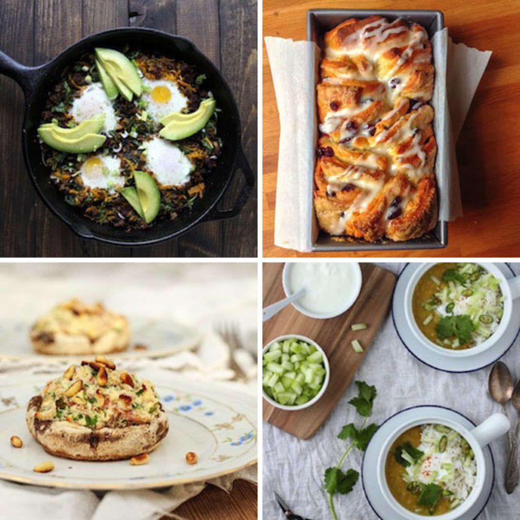 Stewed Lentils with Yogurt and Cucumbers & Jumbo Stuffed Mushrooms Kitchn