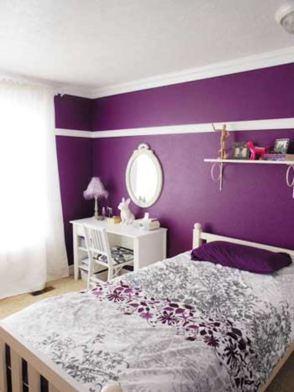 Спальня для девочки темно фиолетовая