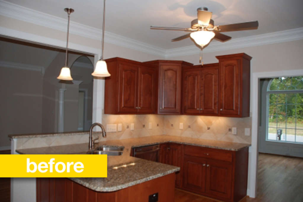 Kitchen Before & After A Standard Builder's Kitchen Gets a Colorful
