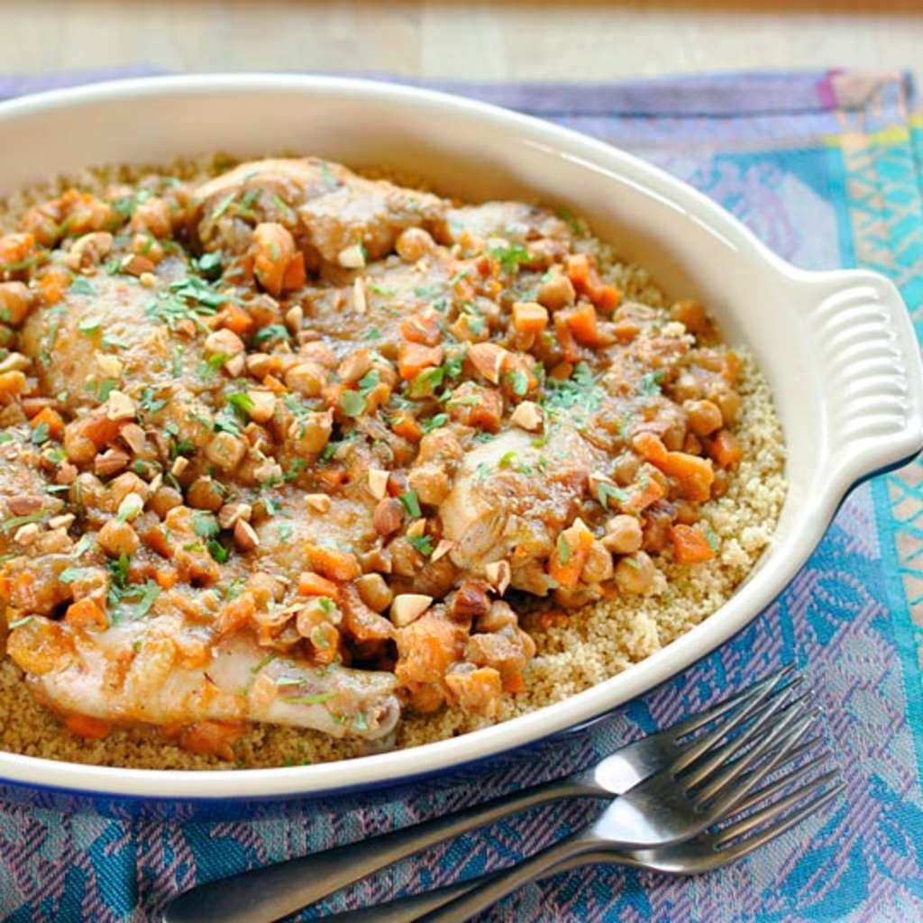 Moroccan Recipe: Chicken Tagine with Apricots, Almonds ...