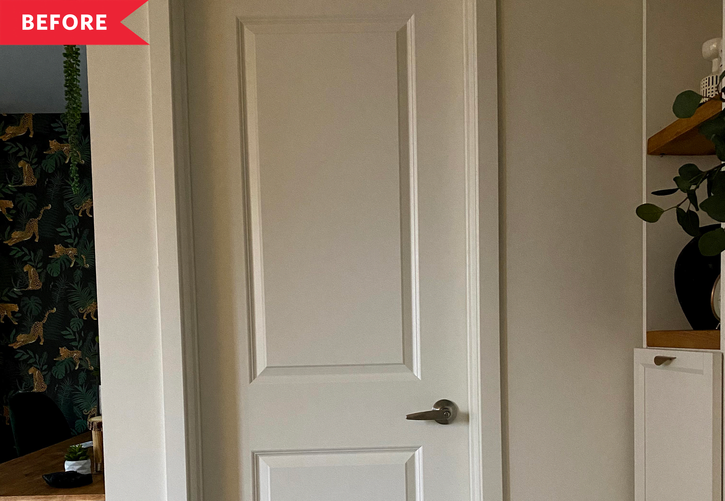 This $30 DIY Made a Boring Door Look Like a Geometric Accent