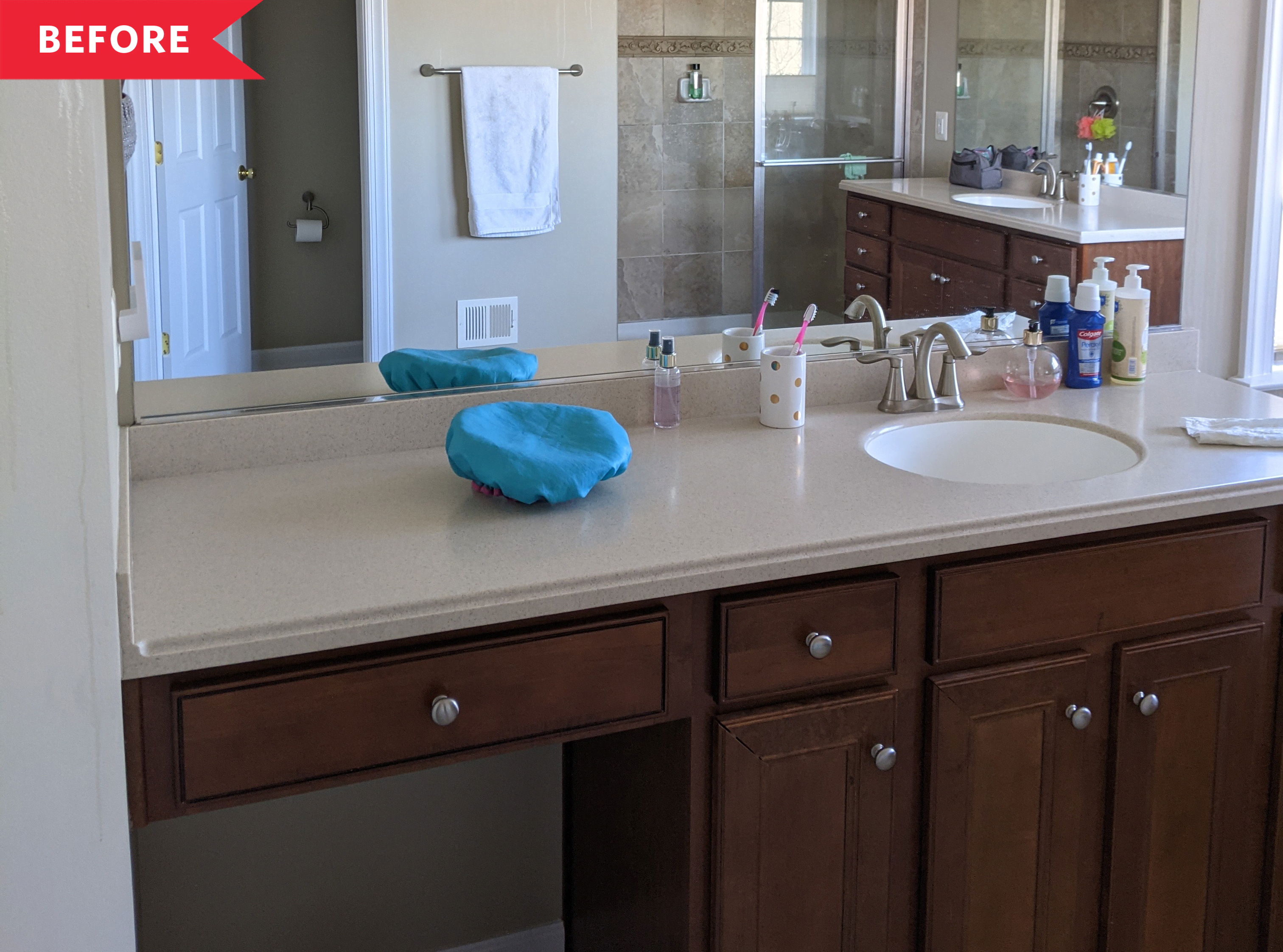 This Beige-On-Beige Bathroom Is Now Brig