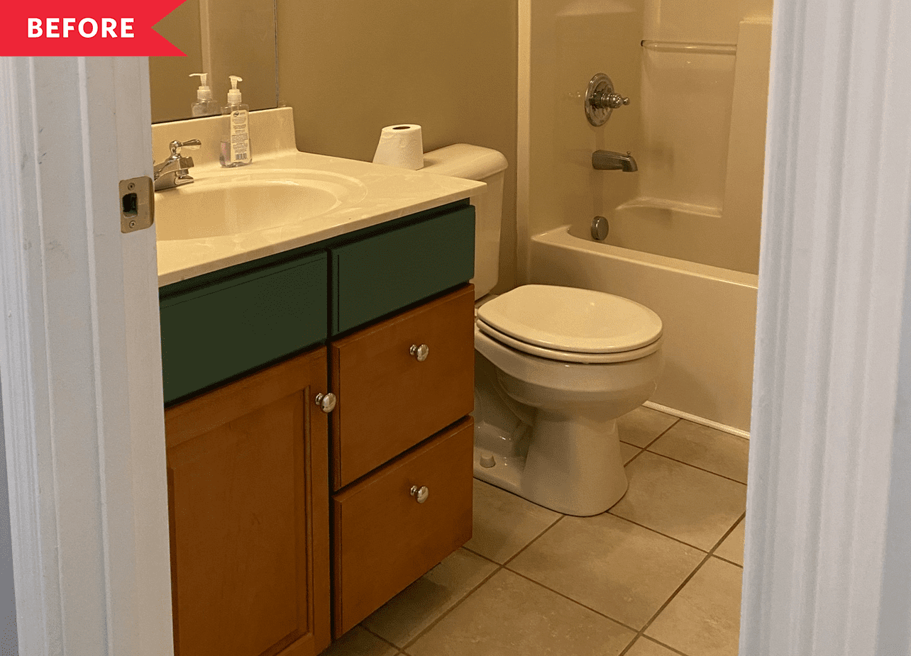 A Windowless Bathroom Gets a Budget-Friendly Redo — It’s So Bright!