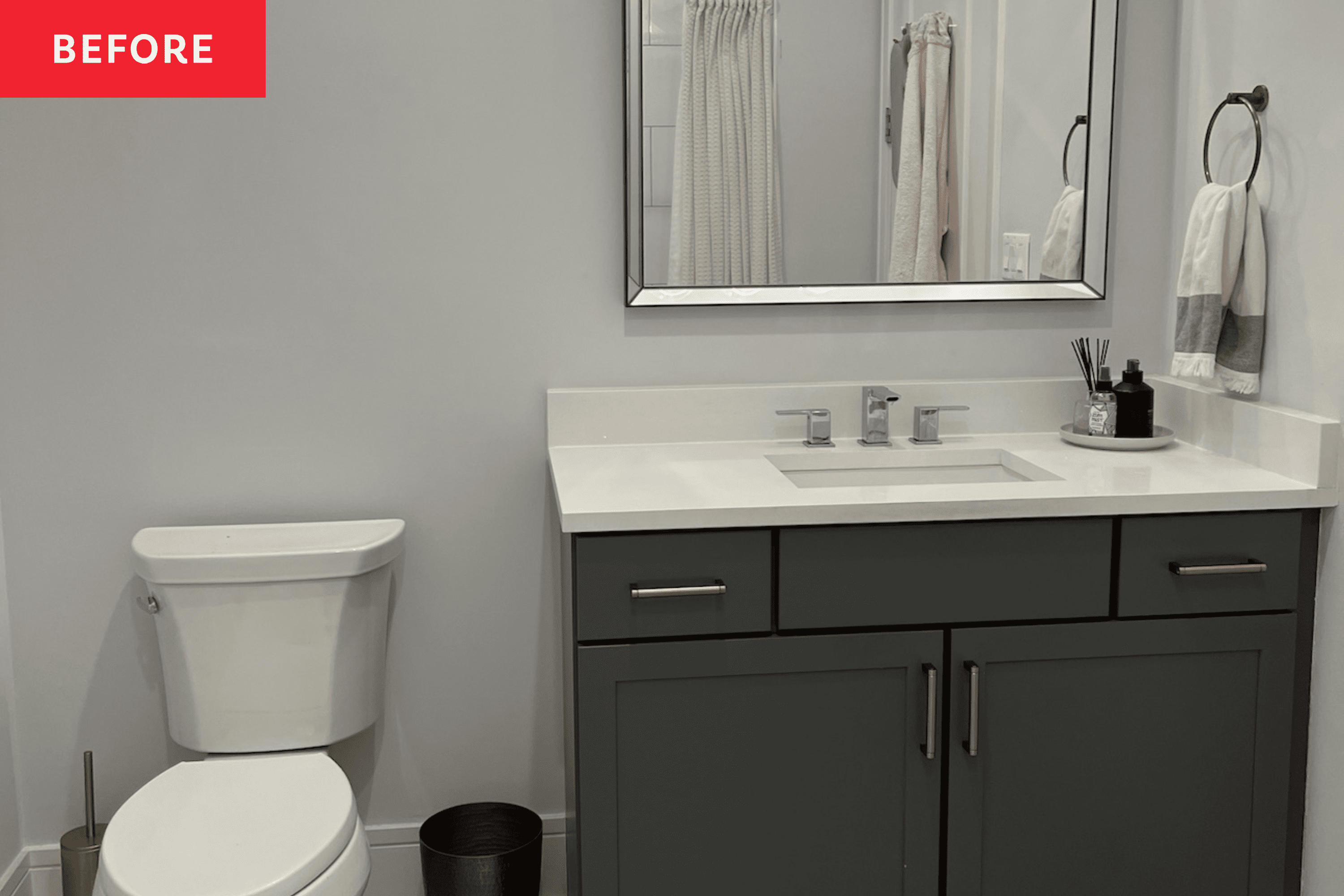 This Builder-Grade Powder Room Now Looks Completely Custom