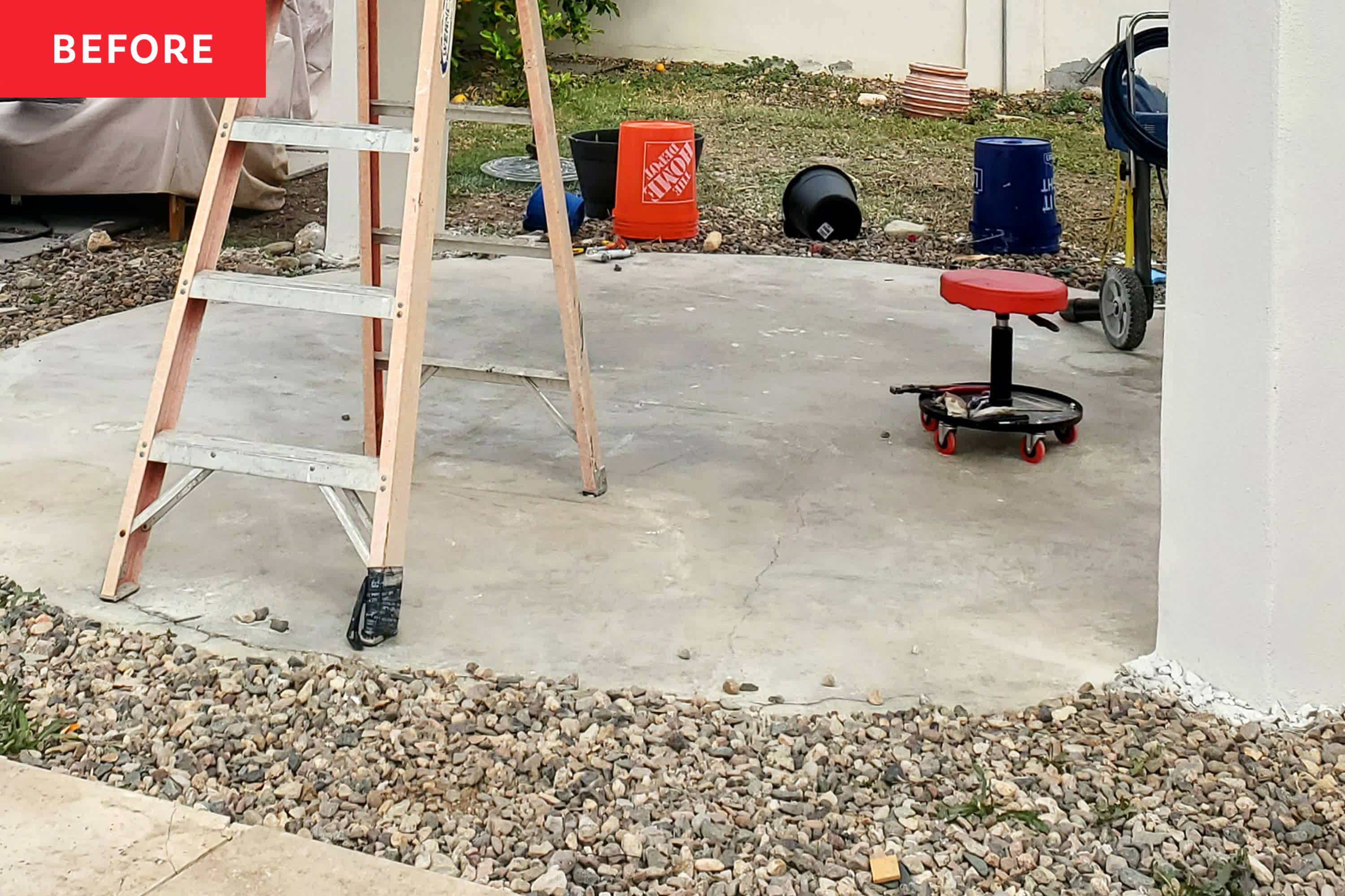 A $400 Secondhand DIY Made a Patio Feel Like a Mediterranean Escape