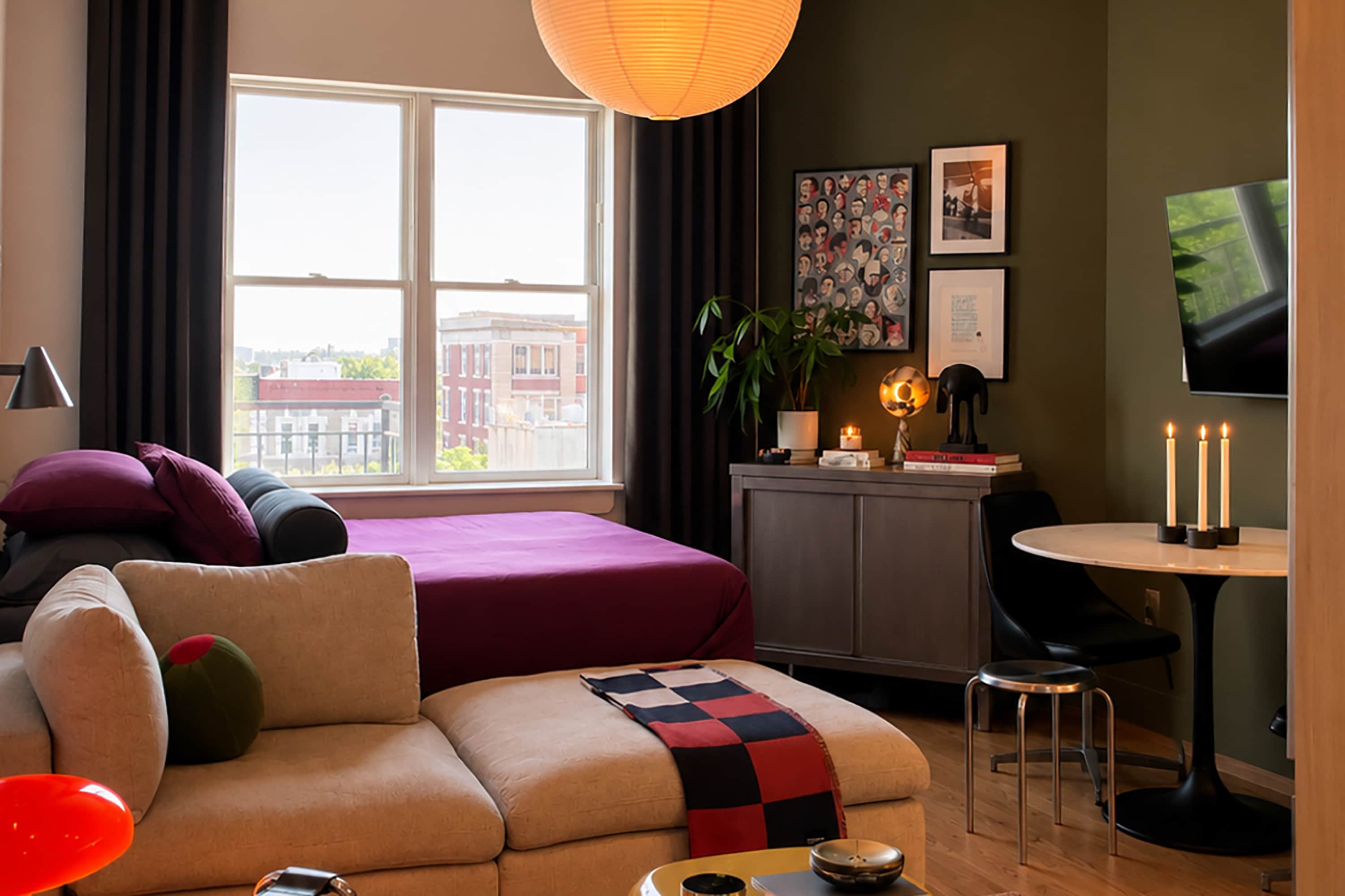 This Interior Designer Fit Four Distinct "Rooms" Into His 230-Square-Foot Studio