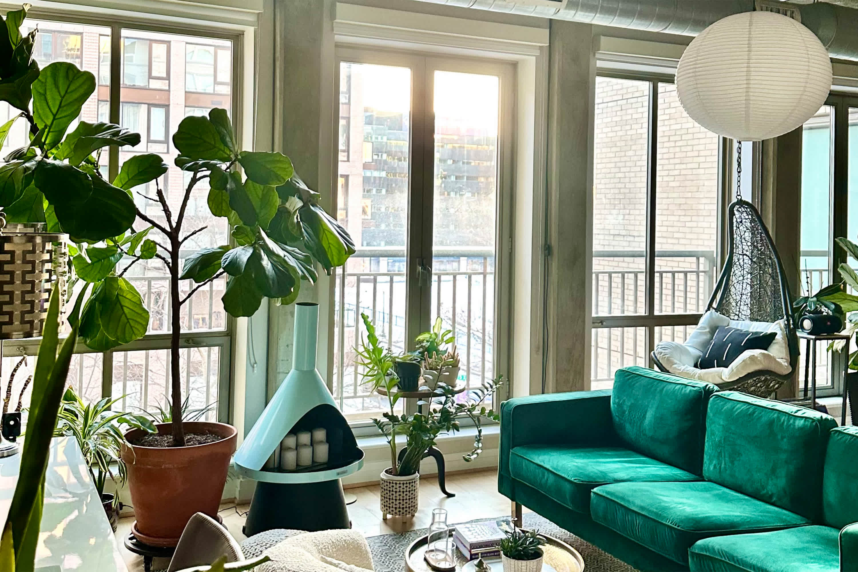 A DC Loft Has French Doors for Windows and Custom Barn Doors That Look like Art