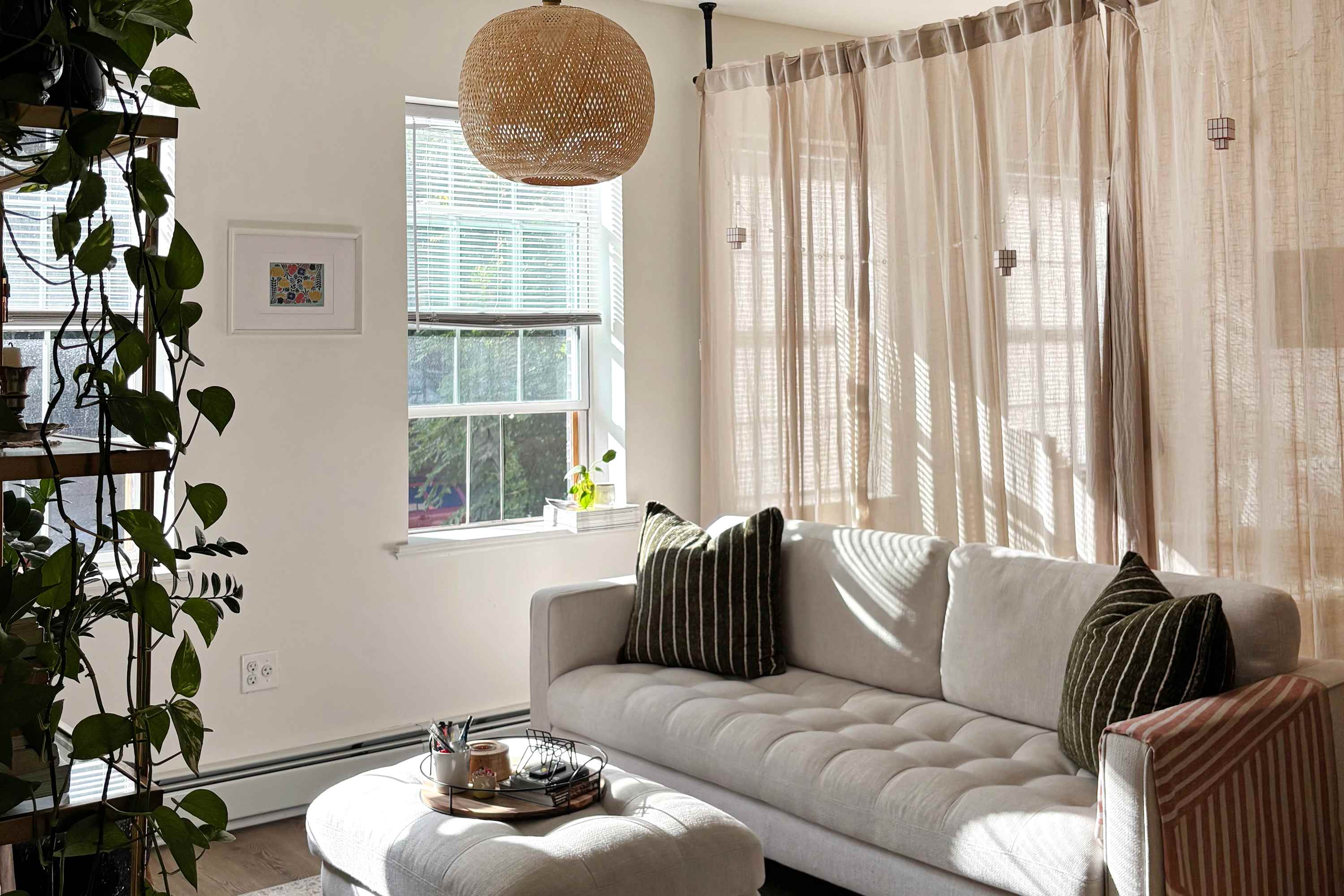 This Renter Used Curtains to Create a Bedroom in a 470-Square-Foot Studio