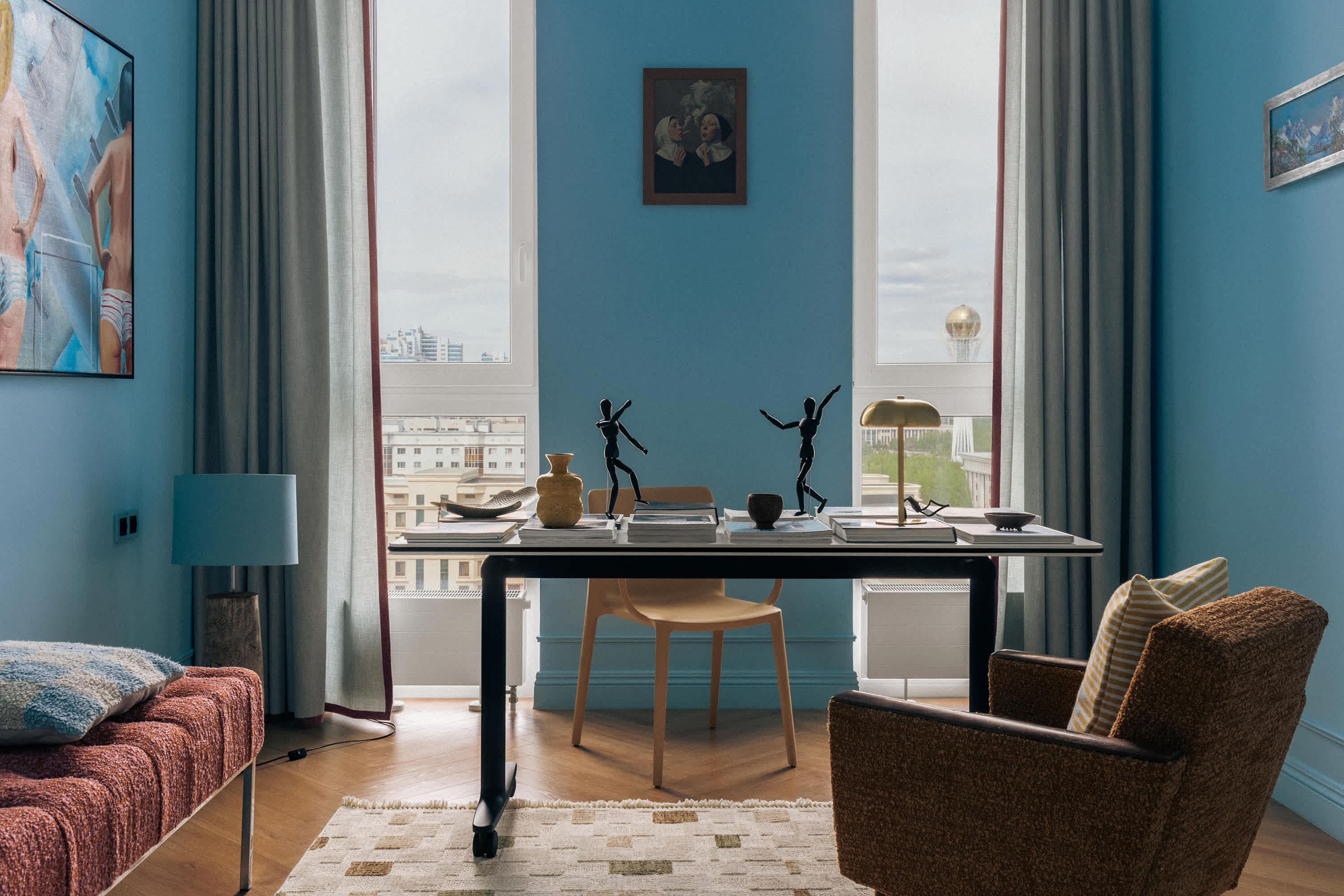 An Apartment in Kazakhstan Has Handmade Ceramic Mirror Details and Vintage Finds