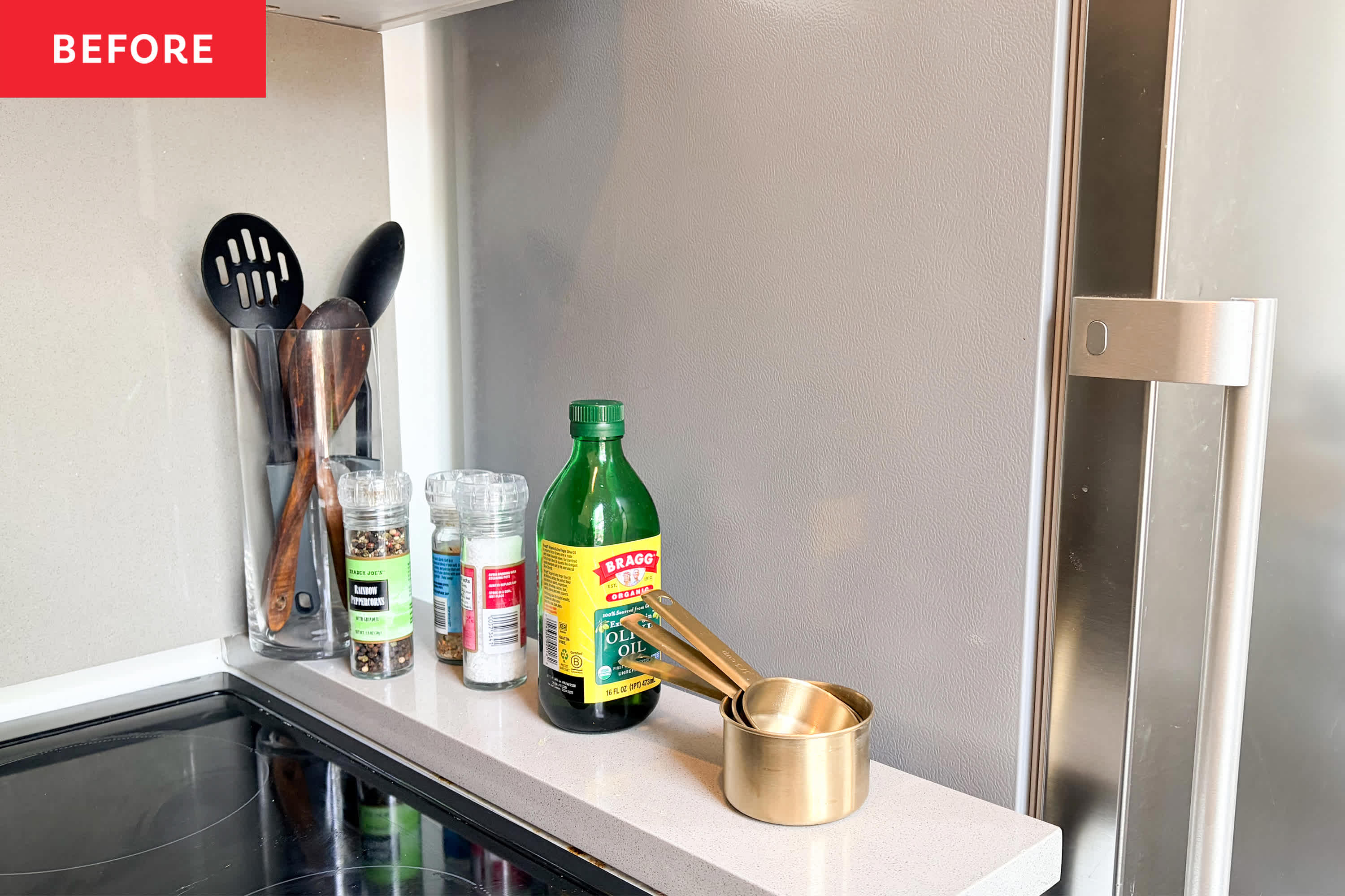 I Put 4 Spice Racks on My Fridge, and It’s the Best Small-Kitchen Storage Hack