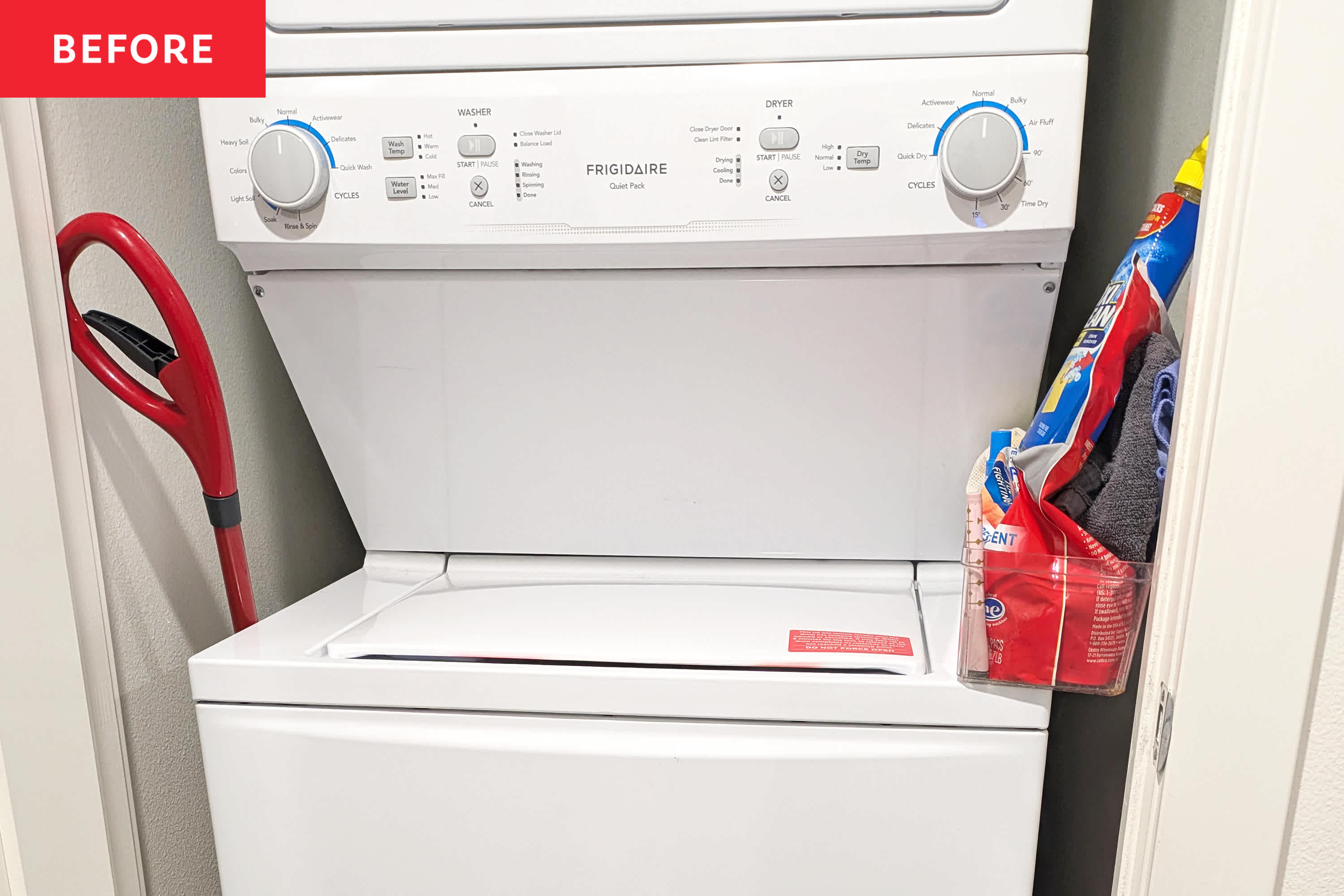 My Tiny Laundry Closet Was So Cramped - This $43 Transformation Added So Much Smart Storage