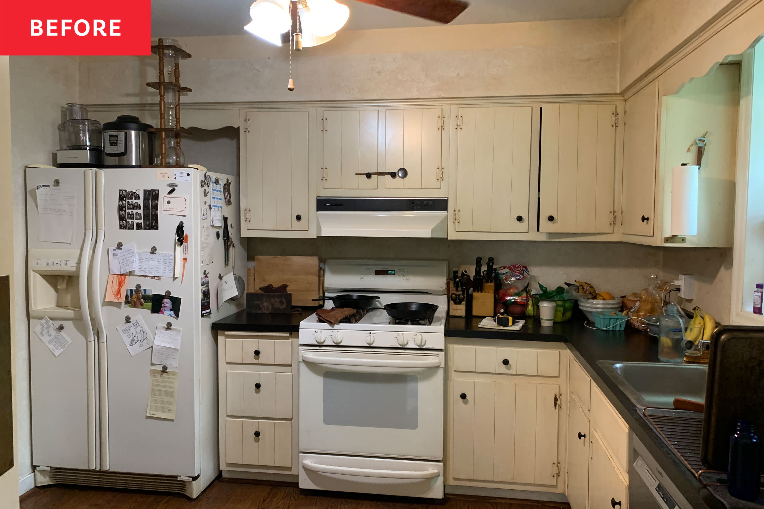 This Haphazard Kitchen Got an IKEA Hack with Cherrywood Cabinets