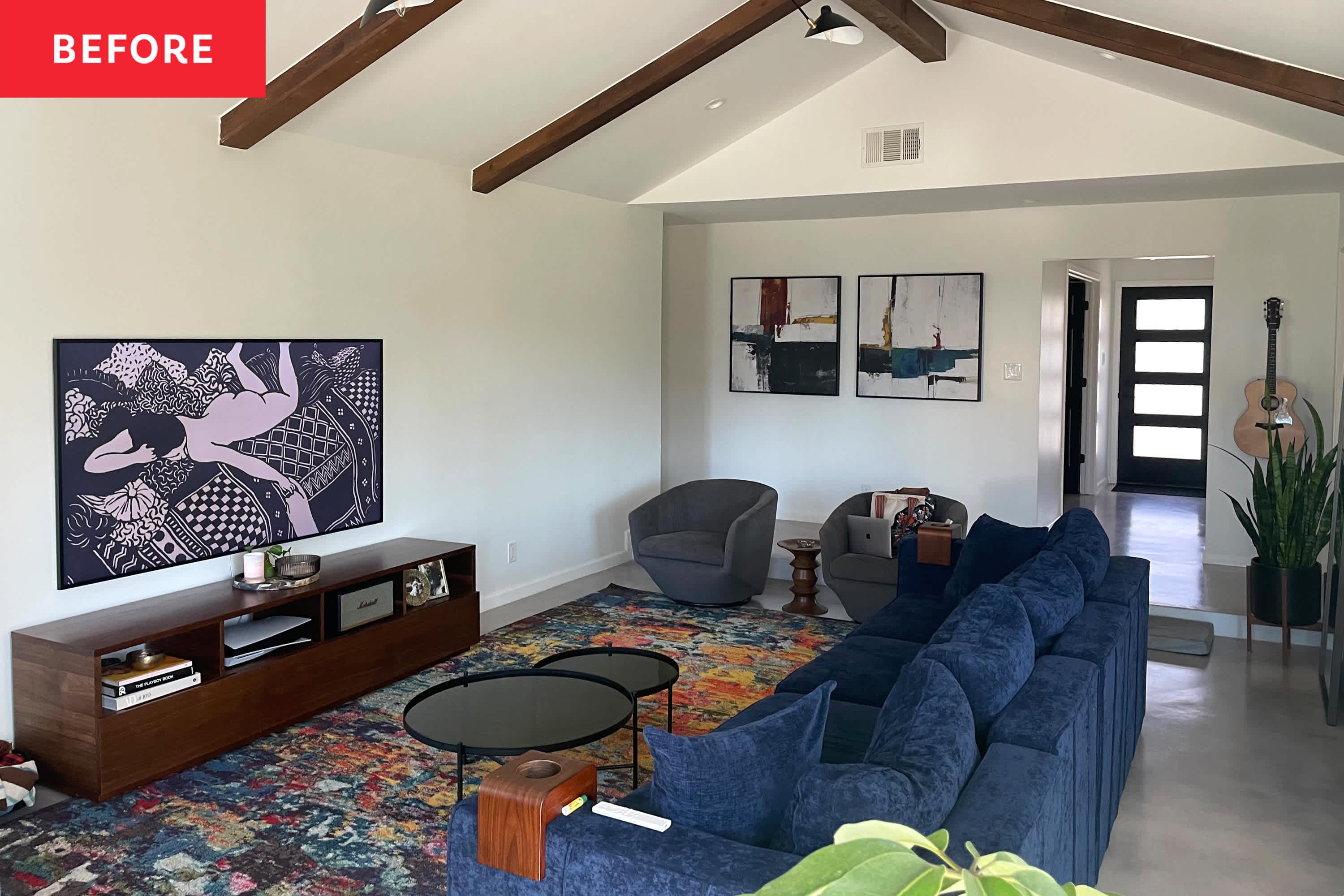 A Designer Took This 70’s Living Room From Gloomy to Groovy 