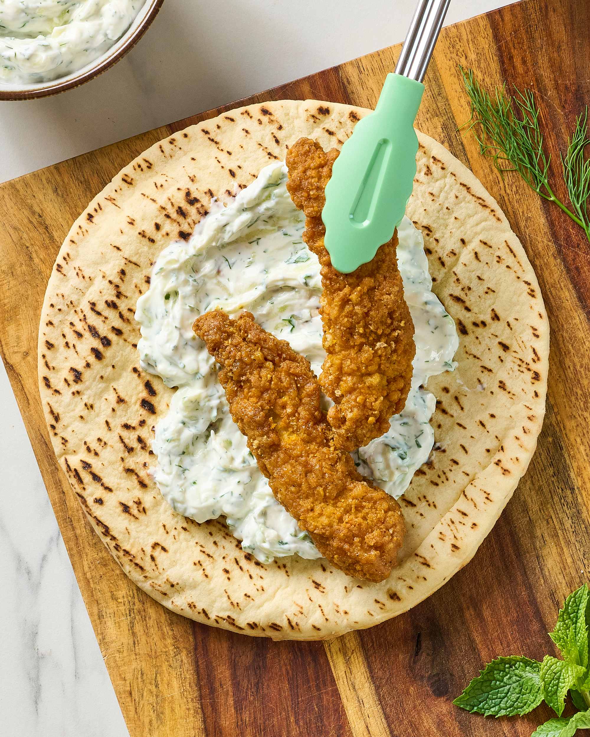 Crispy Greek Style Chicken Pitas