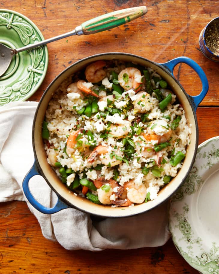 OnePot Mediterranean Shrimp and Rice Kitchn