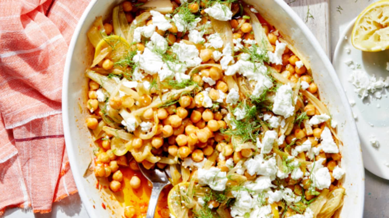 Harissa Olive Oil-Braised Chickpeas and Fennel-image
